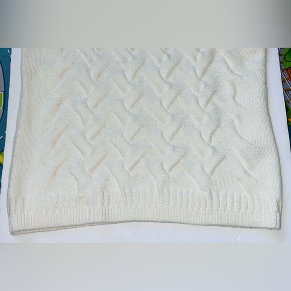 Calvin Klein Black & White Sweater Vest Cable Knit Mock Neck size M - Picture 3 of 5